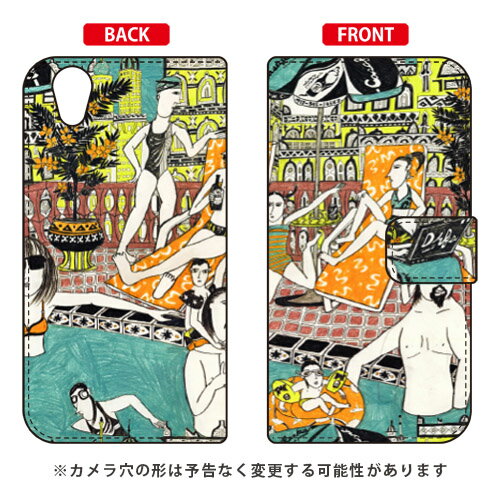 手帳型スマートフォンケース 若林夏 「pool」 AQUOS EVER SH-02J・U SHV37・SH-M04・L・L2 UQ mobile docomo・au・MVNOスマホ（SIMフリー端末） SECOND SKIN sh-02j ケース sh-02j カバー shv37 ケース shv37 カバー 送料無料