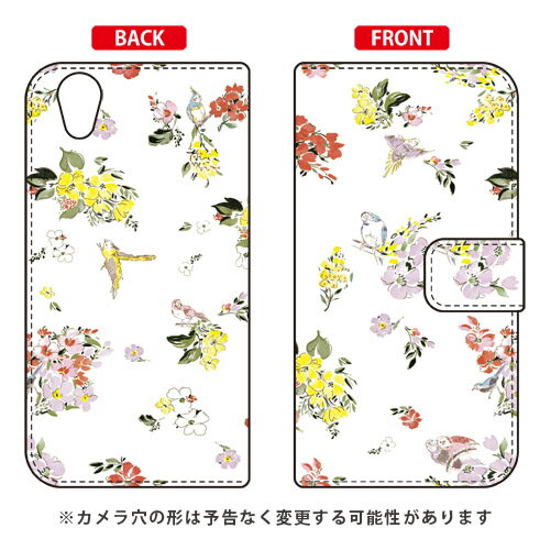 手帳型スマートフォンケース SINDEE 「Fly Flower （ホワイト）」 AQUOS EVER SH-02J・U SHV37・SH-M04・L・L2 UQ mobile docomo・au・MVNOスマホ（SIMフリー端末） SECOND SKIN sh-02j ケース sh-02j カバー shv37 ケース shv37 送料無料