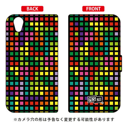 手帳型スマートフォンケース ブロック ブラック マルチ AQUOS EVER SH-02J・U SHV37・SH-M04・L・L2 UQ mobile docomo・au・MVNOスマホ（SIMフリー端末） YESNO sh-02j ケース sh-02j カバー shv37 ケース shv37 カバー sh-m04 ケース 送料無料