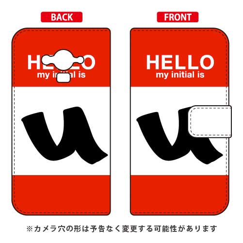 手帳型スマートフォンケース Cf LTD ハロー イニシャル アルファベット U (レッド) AQUOS EVER SH-04G docomo Coverfull sh-04g ケース sh-04g カバー sh04g ケース sh04g カバー aquos zeta sh-04g ケース aquos zeta sh-04g 送料無料