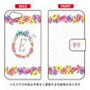 手帳型スマートフォンケース Cf LTD イニシャル パステルフラワー E AQUOS ZETA SH-04H・SHV34・506SH・STAR WARS mobile docomo・au・SoftBank Coverfull sh-04h ケース sh-04h カバー docomo ドコモ shv34 ケース shv34 カバー au 送料無料