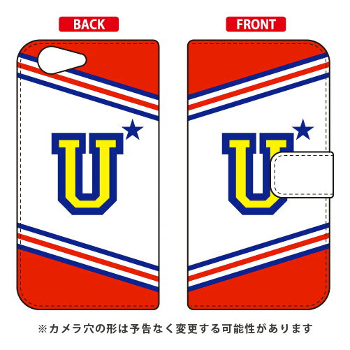 手帳型スマートフォンケース Cf LTD チア イニシャル アルファベット U (レッド) AQUOS ZETA SH-04H・SHV34・506SH・STAR WARS mobile docomo・au・SoftBank Coverfull sh-04h ケース sh-04h カバー docomo ドコモ 送料無料