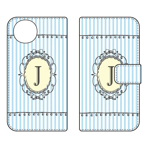乐天商城 - 手帳型スマートフォンケース Cf LTD イニシャル アルファベット J （サックス） AQUOS wish4 SH-52E A402SH SH-M27 A403SH SHG13 Coverfull ケース カバー スマホケース 送料無料 耐衝撃 プリント 保護 衝撃吸収