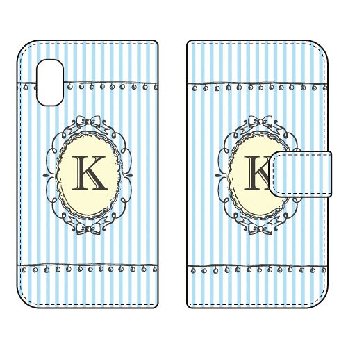 樂天商城 - 手帳型スマートフォンケース Cf LTD イニシャル アルファベット K （サックス） AQUOS wish3 SH-53D A302SH A303SH SH-M25 Coverfull ケース カバー スマホケース 送料無料 耐衝撃 プリント 保護 衝撃吸収