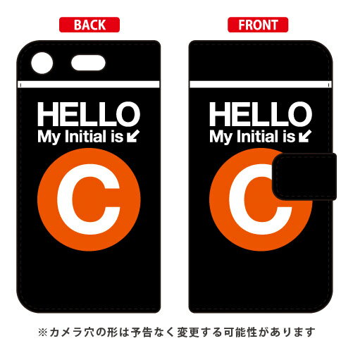 手帳型スマートフォンケース Cf LTD サブウェイ イニシャル アルファベット C （オレンジ） Xperia XZ1 Compact SO-02K docomo Coverfull xperia xz1 compact ケース xperia xz1 compact カバー エクスペリアxz1コンパクト ケース 送料無料