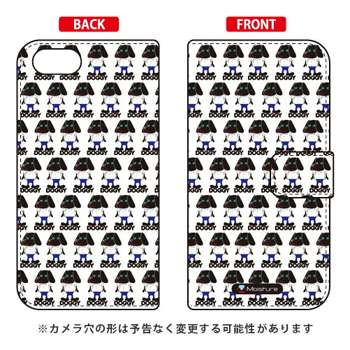 手帳型スマートフォンケース Moisture 「Doggy Runnin Pattern」 Xperia Ace SO-02L docomo・MVNOスマホ（SIMフリー端末）・楽天モバイル SECOND SKIN ドコモ so-02l ケース so-02l カバー so03f ケース so03f カバー xperia ace ケース xperia 送料無料