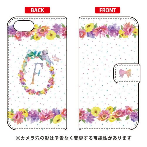 樂天商城 - 手帳型スマートフォンケース Cf LTD イニシャル パステルフラワー F Xperia Ace SO-02L docomo・MVNOスマホ（SIMフリー端末）・楽天モバイル Coverfull ドコモ so-02l ケース so-02l カバー so03f ケース so03f カバー xperia ace ケース xperia 送料無料