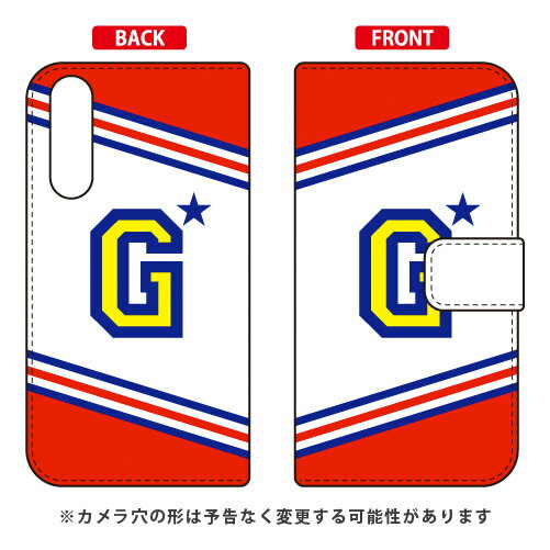 手帳型スマートフォンケース Cf LTD チア イニシャル アルファベット G （レッド） Xperia 10 II SO-41A・SOV43・A001SO・XQ-AU42 docomo・au・Y!mobile・MVNOスマホ（SIMフリー端末） Coverfull xperia 10 II ケース xperia 10 II カバー so-41a 送料無料