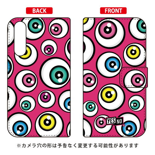 手帳型スマートフォンケース アイズ ピンク Xperia 10 II SO-41A・SOV43・A001SO・XQ-AU42 docomo・au・Y!mobile・MVNOスマホ（SIMフリー端末） YESNO xperia 10 II ケース xperia 10 II カバー so-41a ケース so-41a カバー so41a ケース so41a 送料無料