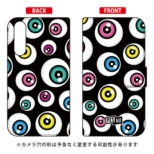 手帳型スマートフォンケース アイズ ブラック Xperia 10 II SO-41A・SOV43・A001SO・XQ-AU42 docomo・au・Y!mobile・MVNOスマホ（SIMフリー端末） YESNO xperia 10 II ケース xperia 10 II カバー so-41a ケース so-41a カバー so41a ケース 送料無料