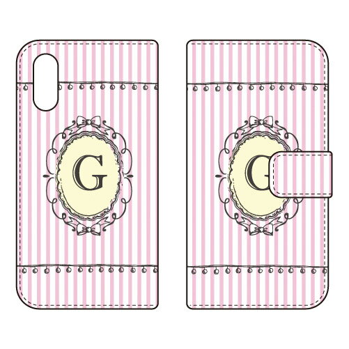 手帳型スマートフォンケース Cf LTD イニシャル アルファベット G （ピンク） Xperia Ace II SO-41B docomo Coverfull 手帳型ケース xperia ace ii カバー エクスぺリアace ii スマホケースエクスぺリアace ii カバー カスタムケース 送料無料