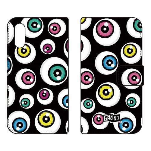 手帳型スマートフォンケース アイズ ブラック Xperia Ace II SO-41B docomo YESNO イエスノー 受注生産 スマホケース 手帳型ケース xperia ace ii カバー エクスぺリアace ii スマホケースエクスぺリアace ii カバー カスタムケース 送料無料