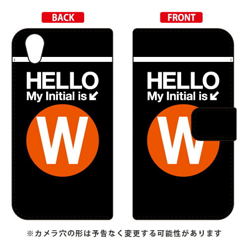 手帳型スマートフォンケース Cf LTD サブウェイ イニシャル アルファベット W （オレンジ） Android One X4・AQUOS sense plus SH-M07 Y!mobile・MVNOスマホ（SIMフリー端末） Coverfull android one x4 ケース android one x4 カバー 送料無料