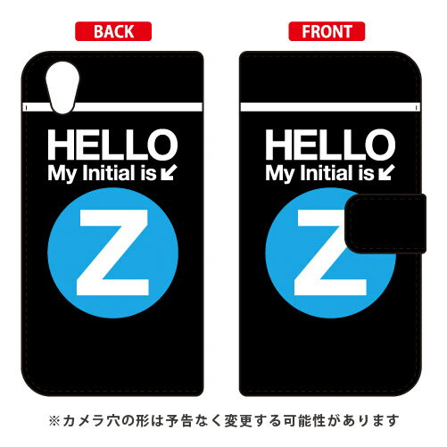 手帳型スマートフォンケース Cf LTD サブウェイ イニシャル アルファベット Z (サックス) Android One X4・AQUOS sense plus SH-M07 Y!mobile・MVNOスマホ(SIMフリー端末) Coverfull android one x4 ケース android one x4 カバー 送料無料