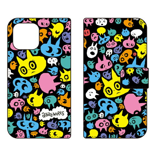 手帳型スマートフォンケース aaaaiWORKS 「ねこちゃん（ネオン）」 Mi 11 Lite 5