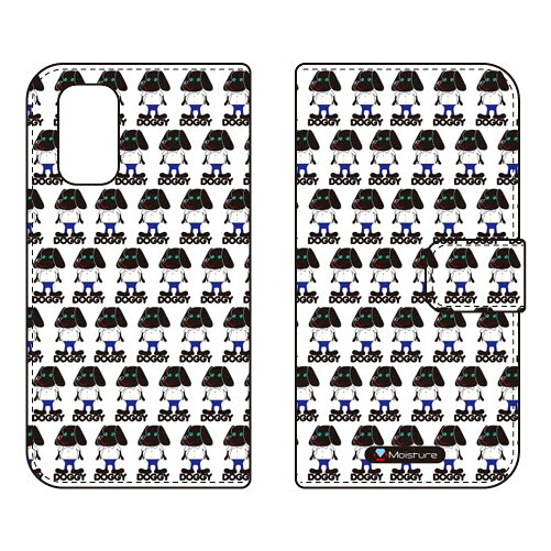 手帳型スマートフォンケース Moisture 「Doggy Runnin Pattern」 Redmi 9T M2010J19SR MVNOスマホ（SIMフリー端末）・Y!mobile SECOND SKIN redmi 9t m2010j19sr スマホ redmi 9t m2010j19sr スマートフォン redmi 9t m2010j19sr 送料無料