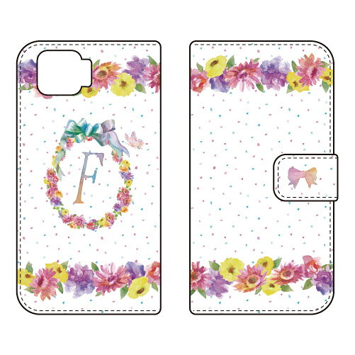 樂天商城 - 手帳型スマートフォンケース Cf LTD イニシャル パステルフラワー F OPPO A73 CPH2099 楽天モバイル Coverfullcph2099 ケース cph2099 カバー 楽天モバイル オッポ ケース オッポ カバー スマホケース スマホカバー かわいい クール 人気 便利 送料無料