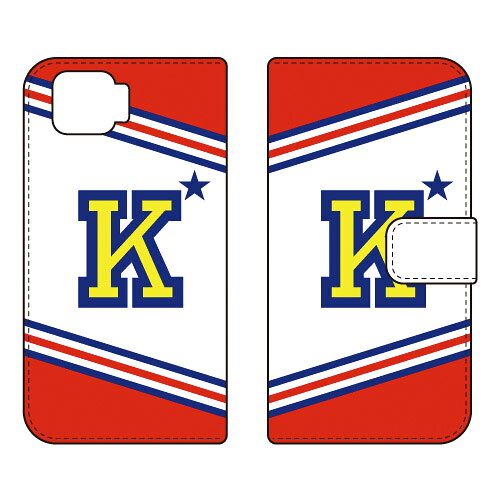 乐天商城 - 手帳型スマートフォンケース Cf LTD チア イニシャル アルファベット K （レッド） OPPO A73 CPH2099 楽天モバイル Coverfullcph2099 ケース cph2099 カバー 楽天モバイル オッポ ケース オッポ カバー スマホケース スマホカバー かわいい クール 人気 便利 送料無料