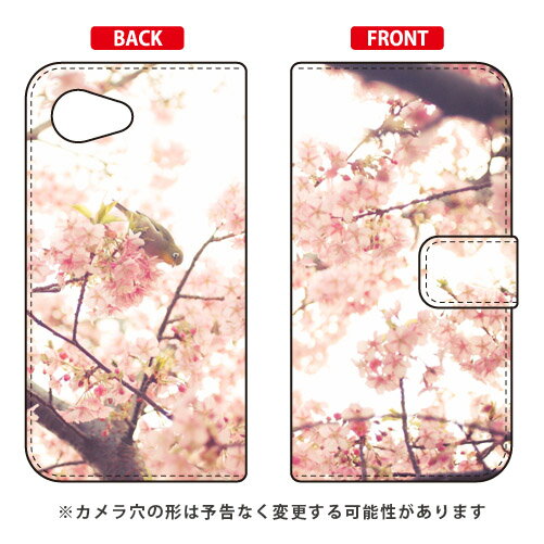 手帳型スマートフォンケース 竹林省悟 「サクラトメジロ」 AQUOS SERIE mini SHV38・Xx3 mini 603SH au・SoftBank SECOND SKINaquos serie mini shv38 ケース aquos serie mini shv38 カバー aquos xx3 mini 603sh ケース aquos xx3 mini 603sh カバー 送料無料
