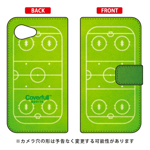 【送料無料】 手帳型スマートフォンケース アイスホッケーコート グリーン / for AQUOS SERIE mini SHV38・Xx3 mini 603SH/au・SoftBank 【Coverfull】aquos serie mini shv38 ケース aquos serie mini shv38 カバー aquos xx3 mini 603sh ケース aquos xx3 mini