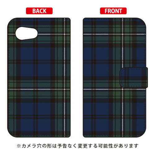 手帳型スマートフォンケース 「トラッドチェック ブラックウォッチ」 AQUOS R compact 701SH・SHV41・SH-M06 SoftBank・au・docomo SECOND SKIN aquos r compact ケース aquos r compact カバー 701sh shv41 sh-m06 ケース 701sh 送料無料