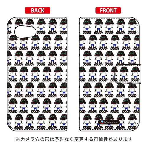 手帳型スマートフォンケース Moisture 「Doggy Runnin Pattern」 AQUOS R compact 701SH・SHV41・SH-M06 SoftBank・au・docomo SECOND SKIN aquos r compact ケース aquos r compact カバー 701sh shv41 sh-m06 ケース 701sh 送料無料