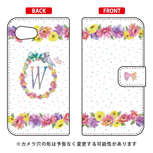 樂天商城 - 手帳型スマートフォンケース Cf LTD イニシャル パステルフラワー W AQUOS R compact 701SH・SHV41・SH-M06 SoftBank・au・docomo Coverfull aquos r compact ケース aquos r compact カバー 701sh shv41 sh-m06 ケース 送料無料