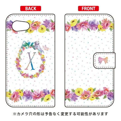 乐天商城 - 手帳型スマートフォンケース Cf LTD イニシャル パステルフラワー X AQUOS R compact 701SH・SHV41・SH-M06 SoftBank・au・docomo Coverfull aquos r compact ケース aquos r compact カバー 701sh shv41 sh-m06 ケース 送料無料