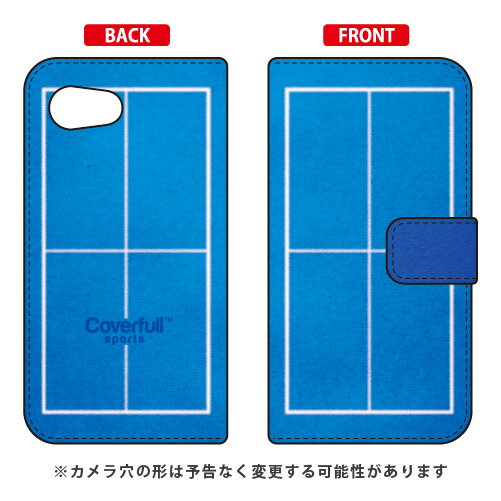 手帳型スマートフォンケース 卓球コート ブルー AQUOS R compact 701SH・SHV41・SH-M06 SoftBank・au・docomo Co...