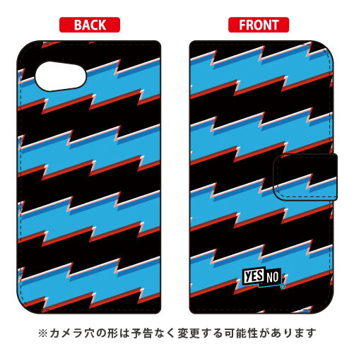 手帳型スマートフォンケース ライトニングボーダー ブルー AQUOS R compact 701SH・SHV41・SH-M06 SoftBank・au・docomo YESNO aquos r compact ケース aquos r compact カバー 701sh shv41 sh-m06 ケース 701sh shv41 sh-m06 送料無料