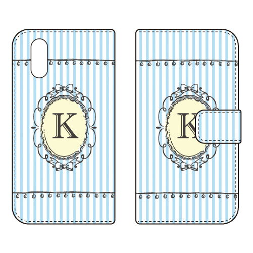 樂天商城 - 手帳型スマートフォンケース Cf LTD イニシャル アルファベット K （サックス） シンプルスマホ6 A201SH Coverfull ケース カバー スマホケース 送料無料 耐衝撃 プリント 保護 衝撃吸収