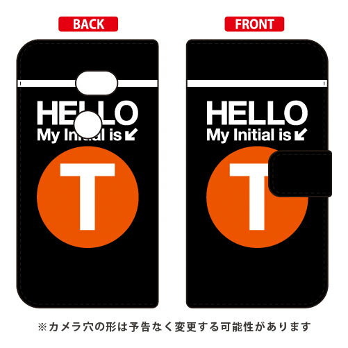 手帳型スマートフォンケース Cf LTD サブウェイ イニシャル アルファベット T (オレンジ) AQUOS zero 801SH・SH-M10 SoftBank・MVNOスマホ(SIMフリー端末) Coverfull 801sh ケース 801sh aquos zero 801sh ケース aquos zero 801sh 送料無料
