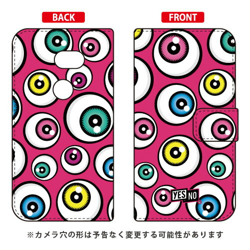 手帳型スマートフォンケース アイズ ピンク AQUOS zero 801SH・SH-M10 SoftBank・MVNOスマホ（SIMフリー端末） YESNO 受注生産 スマホケース 手帳型ケース 801sh ケース 801sh カバー aquos zero 801sh ケース aquos zero 801sh カバー 送料無料