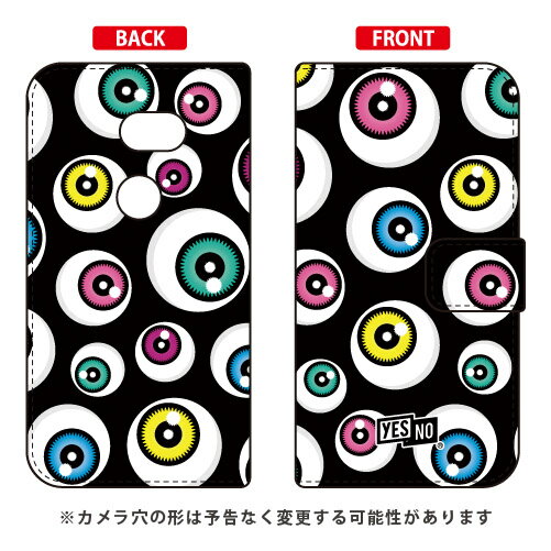 手帳型スマートフォンケース アイズ ブラック AQUOS zero 801SH・SH-M10 SoftBank・MVNOスマホ（SIMフリー端末） YESNO 受注生産 スマホケース 手帳型ケース 801sh ケース 801sh aquos zero 801sh ケース aquos zero 801sh 送料無料