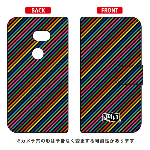 Rakuten - 手帳型スマートフォンケース レインボーストライプ ブラック AQUOS zero 801SH・SH-M10 SoftBank・MVNOスマホ（SIMフリー端末） YESNO スマホケース 手帳型ケース 801sh ケース 801sh aquos zero 801sh ケース aquos zero 801sh 送料無料