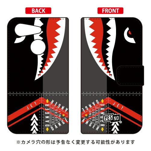 手帳型スマートフォンケース シャーク ブラック Android One S6 Y!mobile YESNO 手帳型ケース android one s6 ケース android one s6 カバー アンドロイドワンs6 ケース アンドロイドワンs6 カバー androidones6 ケース androidones6 カバー 送料無料