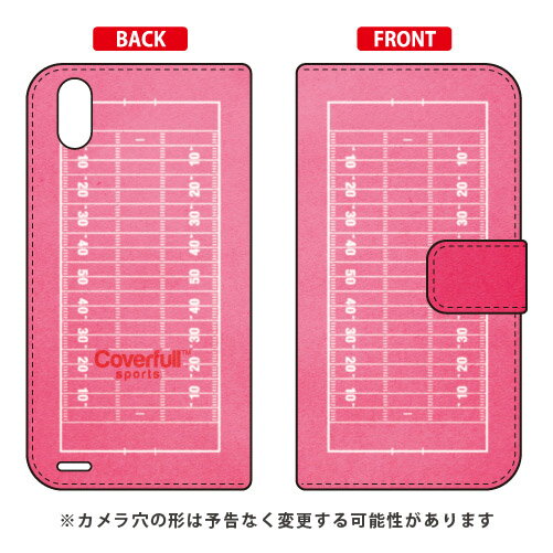 手帳型スマートフォンケース アメフトコート ピンク Android One X3 Y!mobile Coverfull android one x3 ケース android one x3 カバー アンドロイドワンx3ケース アンドロイドワンx3カバー x3ケース x3カバー yモバイル スマホケース 送料無料