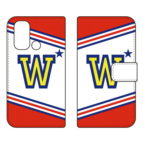 手帳型スマートフォンケース Cf LTD チア イニシャル アルファベット W （レッド） OPPO Reno5 A A101OP・CPH2199 Y!mobile・MVNOスマホ（SIMフリー端末） Coverfulloppo reno5 a oppo reno5 a ケース oppo reno5 a oppo reno5 a カバー reno5 a ケース reno5 送料無料