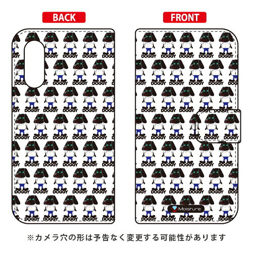 手帳型スマートフォンケース Moisture 「Doggy Runnin Pattern」 Android One S7・AQUOS sense3 basic SHV48・907SH Y!mobile・au・SoftBank SECOND SKIN android one s7 ケース android one s7 カバー アンドロイドワンs7 ケース 送料無料