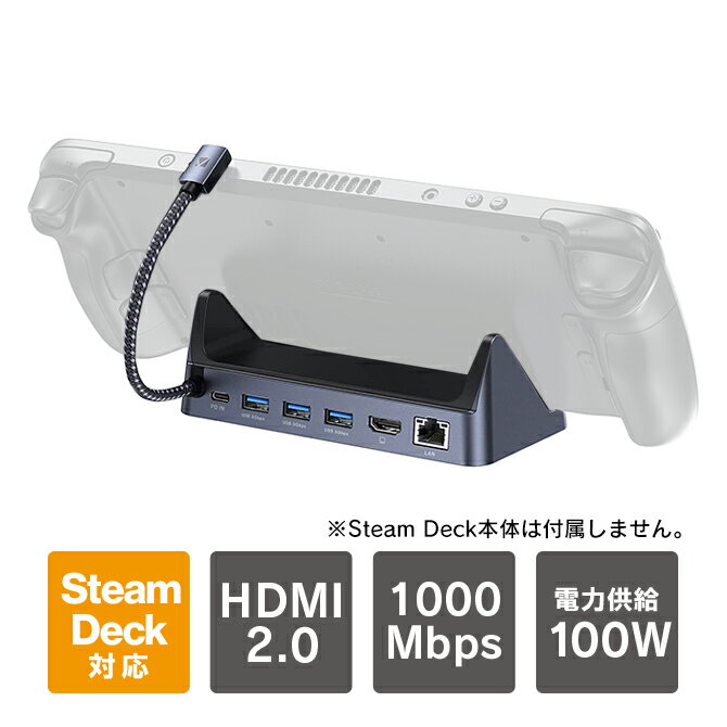 Steam Deck スチーム デック スチームデック Switch iPad android スマホ スマートフォン ノートPC 6-in-1 ドッキングステーション USB C Type-C ドック HDMI2.0 4K@60Hz ギガビットイーサネット USB3.0 USB-C 充電 iVANKY VCA21 送料無料