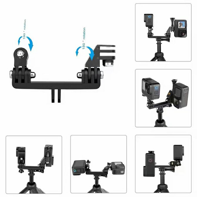 GoPro アクセサリー デュアルマウントアダプター ゴープロ アクセサリー 縦横同時...