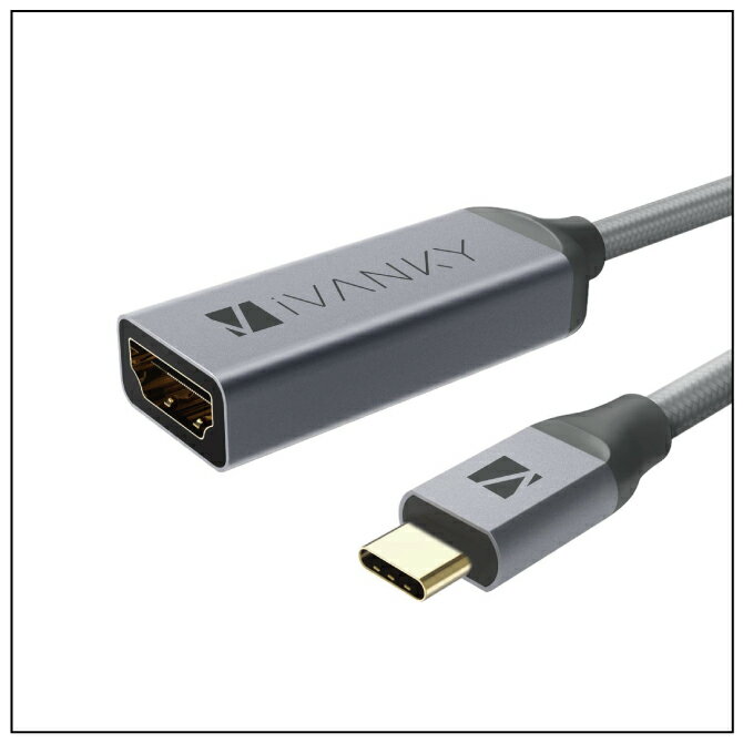 iVanky VBK03 0.2m Grey USB Type C to HDMI ケーブル USB 3.1対応 4K@60Hz 高品質 タイプc パソコン タブレット スマホ スマートフォン hdmiケーブル 4k モニター テレビ プロジェクター 出力 人気 オススメ 便利グッズ 送料無料