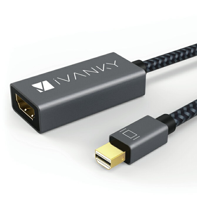 iVanky VBL01 VBL03 0.2m Grey & Black Silver Mini DisplayPort to HDMI 変換アダプター Thunderbolt 2 to HDMI ミニディスプレイポー..