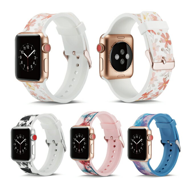 ●在庫限り特価●Apple Watch アップルウォッチ 20デザイン Design pictures silicone belt デザイン ピクチャー ベルト 軽量 シリコン ..