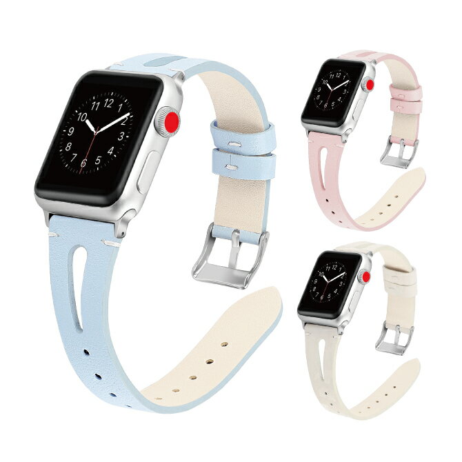 ●在庫限り特価●Apple Watch アップルウォッチ Sharp tail middle open design leather belt シャープ テール ミドル オープン デザイン レザー ベルト 細身 無地 ヒョウ柄 デュアルカラー ラメ風 本革 レザー 送料無料