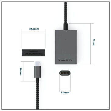 【送料無料】【RAMPOW】【RCB31】【Space Grey】【USB Type-C Card Reader】【USB 3.0】【LED点灯機能】【コンパクト】【軽量】【高速転送】【SDカード】【Micro SDカード】【Windows】【Mac】【macOS】【iOS】【Android】【スマートフォン】【スマホ】【タブレット】