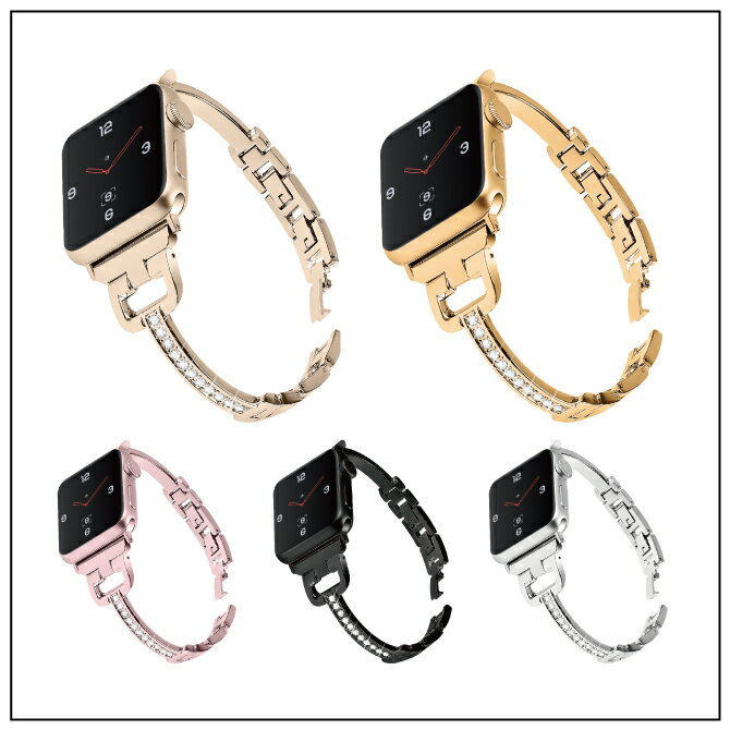 ●在庫限り特価●Apple Watch アップルウォッチ Slim metal with diamond design bel...