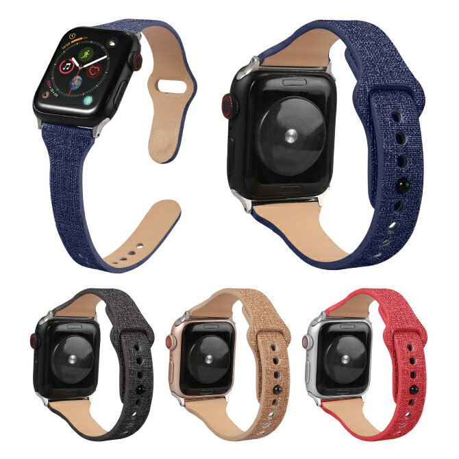 ●在庫限り特価●Apple Watch アップルウォッチ Denim Slim Retro belt デニム スリム レトロ ベルト アップルウォッチストラップ 細身 スリム Denim canvas Leather デニム キャンバス レザー オリジナル バンド 美しい 大人 メンズ 送料無料