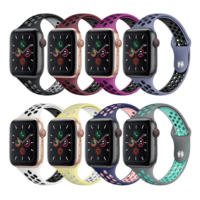 ●在庫限り特価●Apple Watch アップルウォッチ Dual color slim T desgin silicone belt デュアル カラー スリム T デザイン シリコン ..