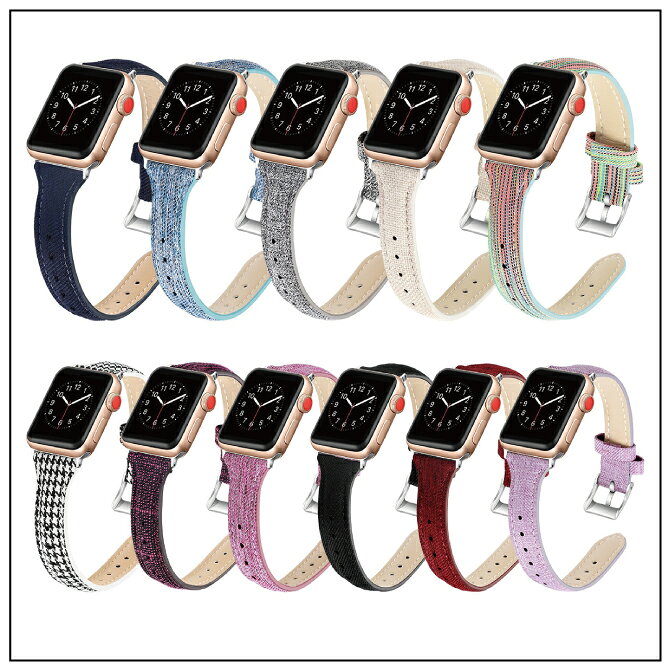 スマホケースやバンド CASE CAMPの●在庫限り特価●【2本セット】 Apple Watch アップルウォッチ Slim nylon leather belt スリム ナイロン レザー ベルト アップルウォッチストラップ オリジナル バンド 美しい エレガント セレブ 大人 レディース 女子 女性 おしゃれ かわいい 送料無料｜アングル3